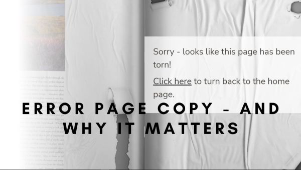 Error page copy - and why it matters